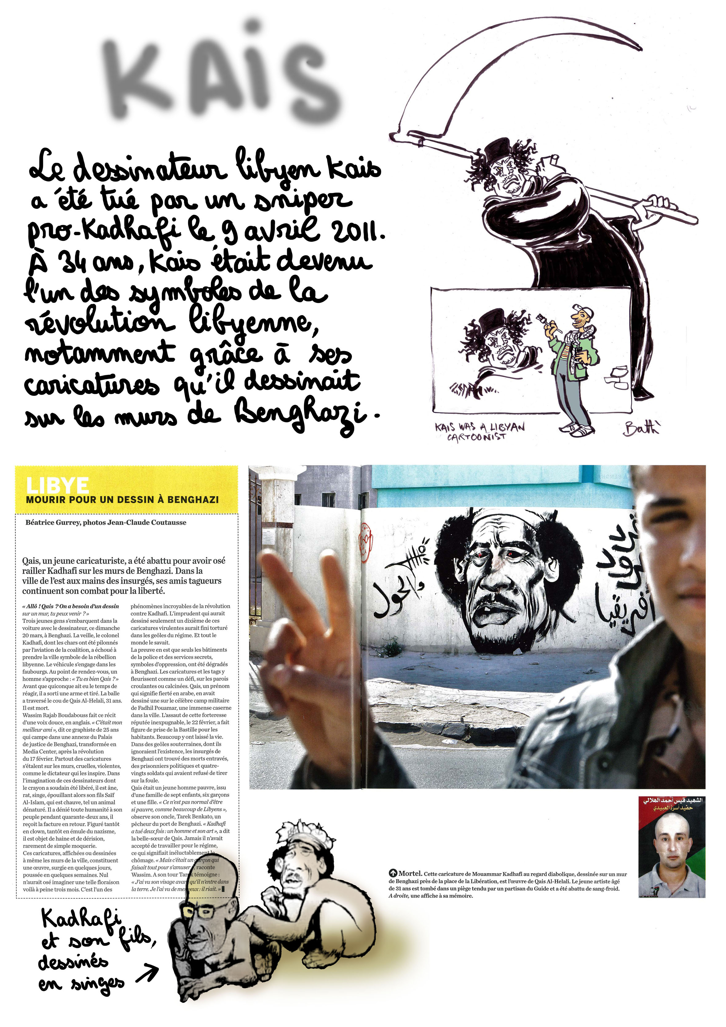 Soutien de Plantu et de Cartooning for Peace au dessinateur libyen Kais