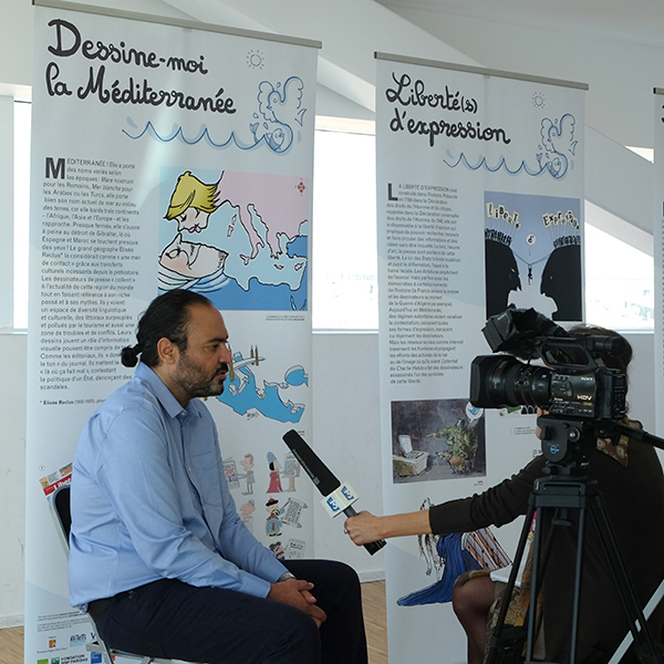 France 3’s journalist interviewing Nidhal Ghariani