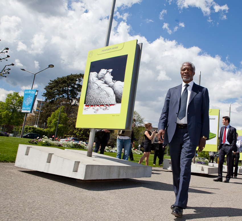 Kofi Annan, during the opening of the exhibition, on May, 3 2012.