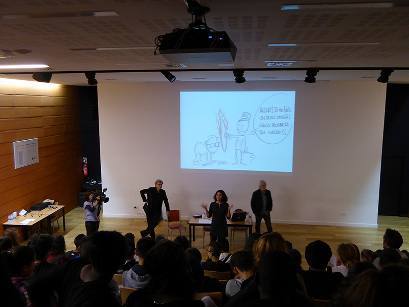 Discussion between cartoonists and pupils – Collège du Vieux Port (Marseilles)