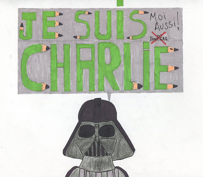 After Charlie Hebdo Attacks – Drawing workshop at College Camille Saint Saens (Lizy-sur-Ourcq – France)