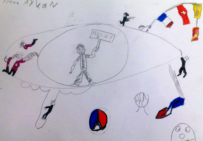 After November 13 attacks – Pupils of The International School in Geneva (Workshop with Cartoonist Hani Abbas)