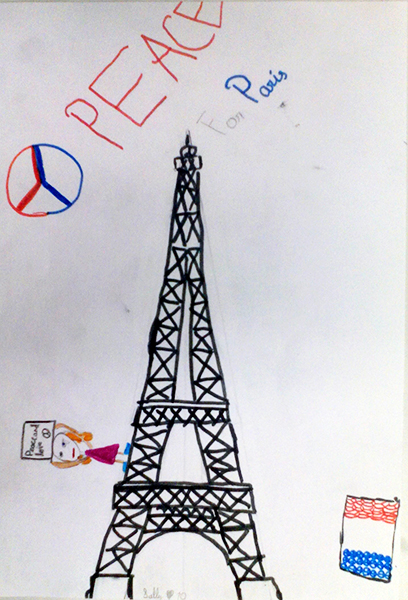 After November 13 attacks – Pupils of The International School in Geneva (Workshop with Cartoonist Hani Abbas)