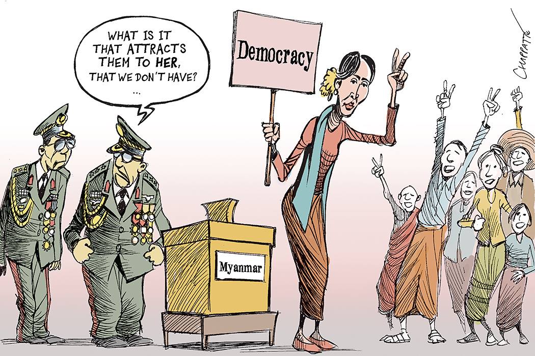 Myanmar: “Lady” Aung San Suu Kyi's victory - Cartooning for Peace