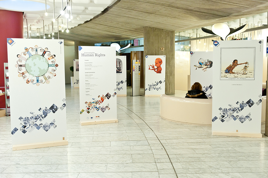 Exposition Cartooning for Human Rights au Parlement européen
