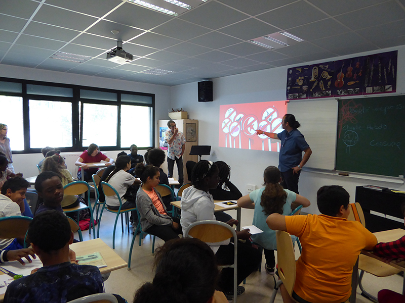Nidhal (Tunisie) et RED! (France) au Collège Edgar Quinet de Marseille