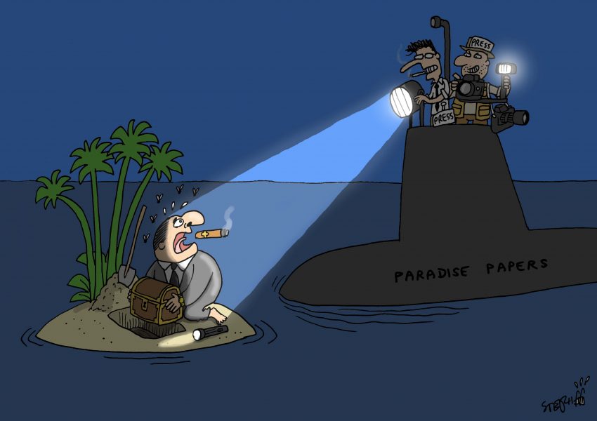 Quand l&#39;argent s&#39;envole aux paradis fiscaux… - Cartooning for Peace
