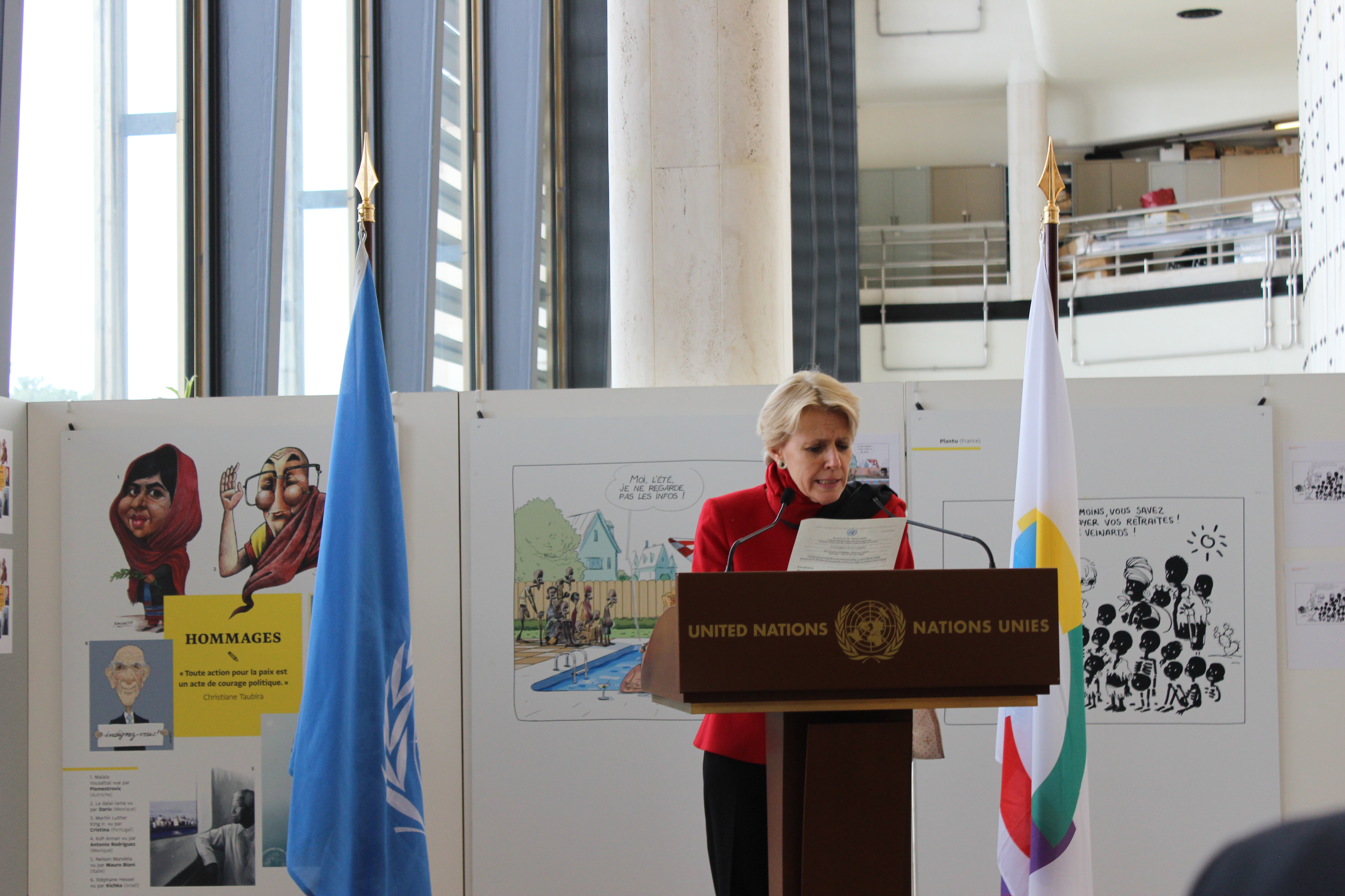 Preview of the exhibition “Human rights – still some way to go?”- photo: UN Geneva : Programme des activités culturelles