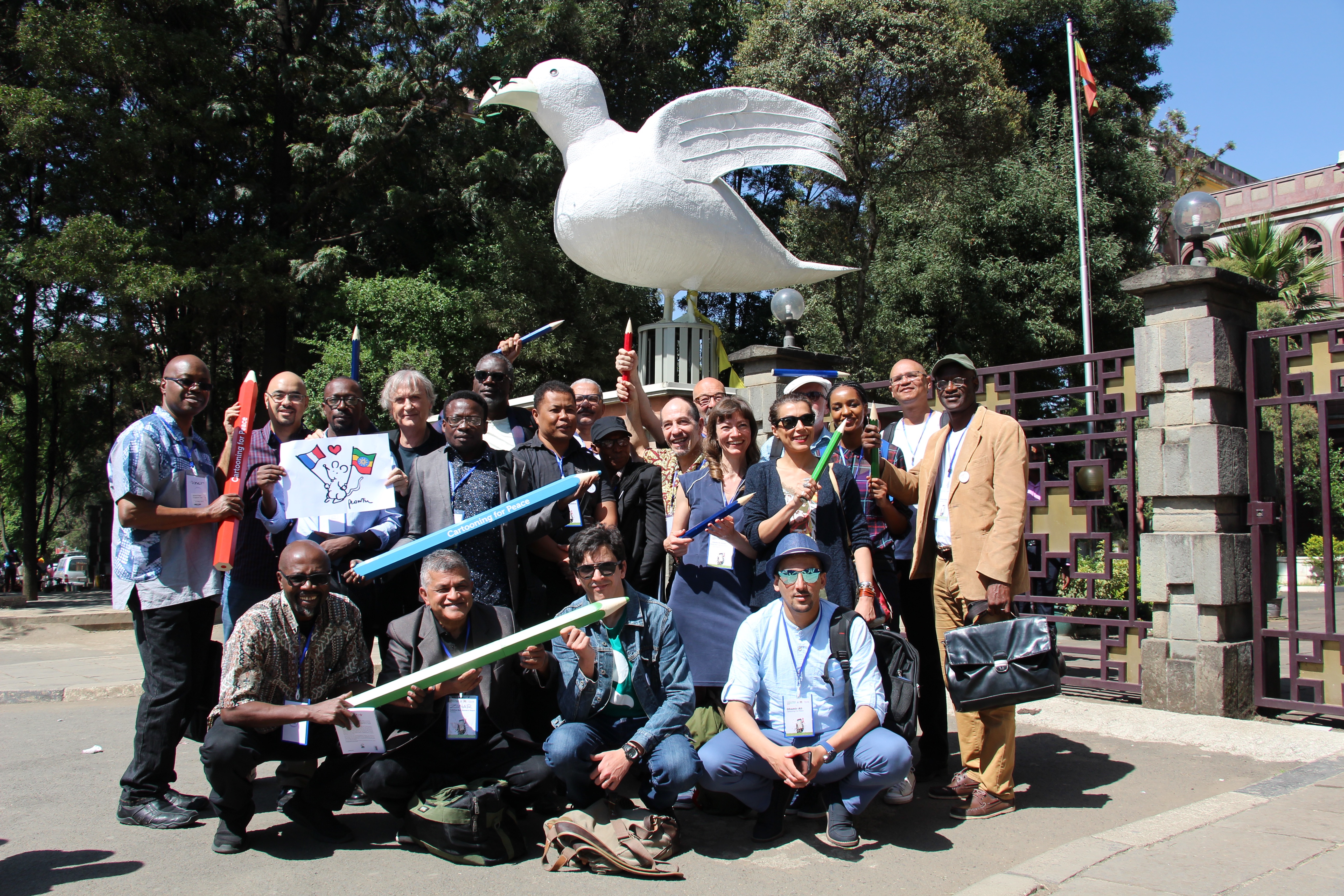 Press cartoonists in Addis Ababa