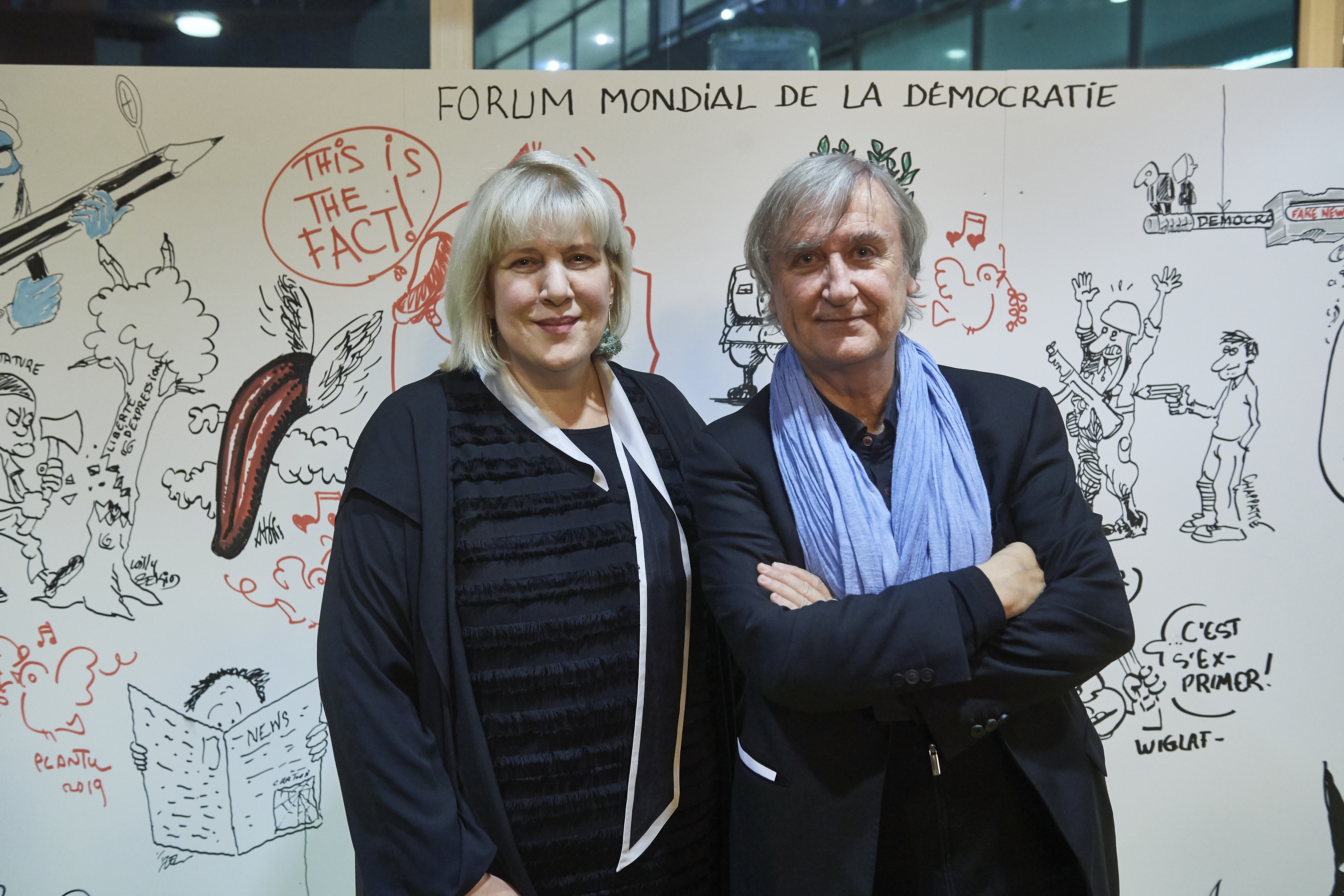 15 Dunja Mijatovic, Commissaire aux droits de l’Homme du Conseil de l’Europe, & Plantu (France) – Sandro Weltin – Council of Europe