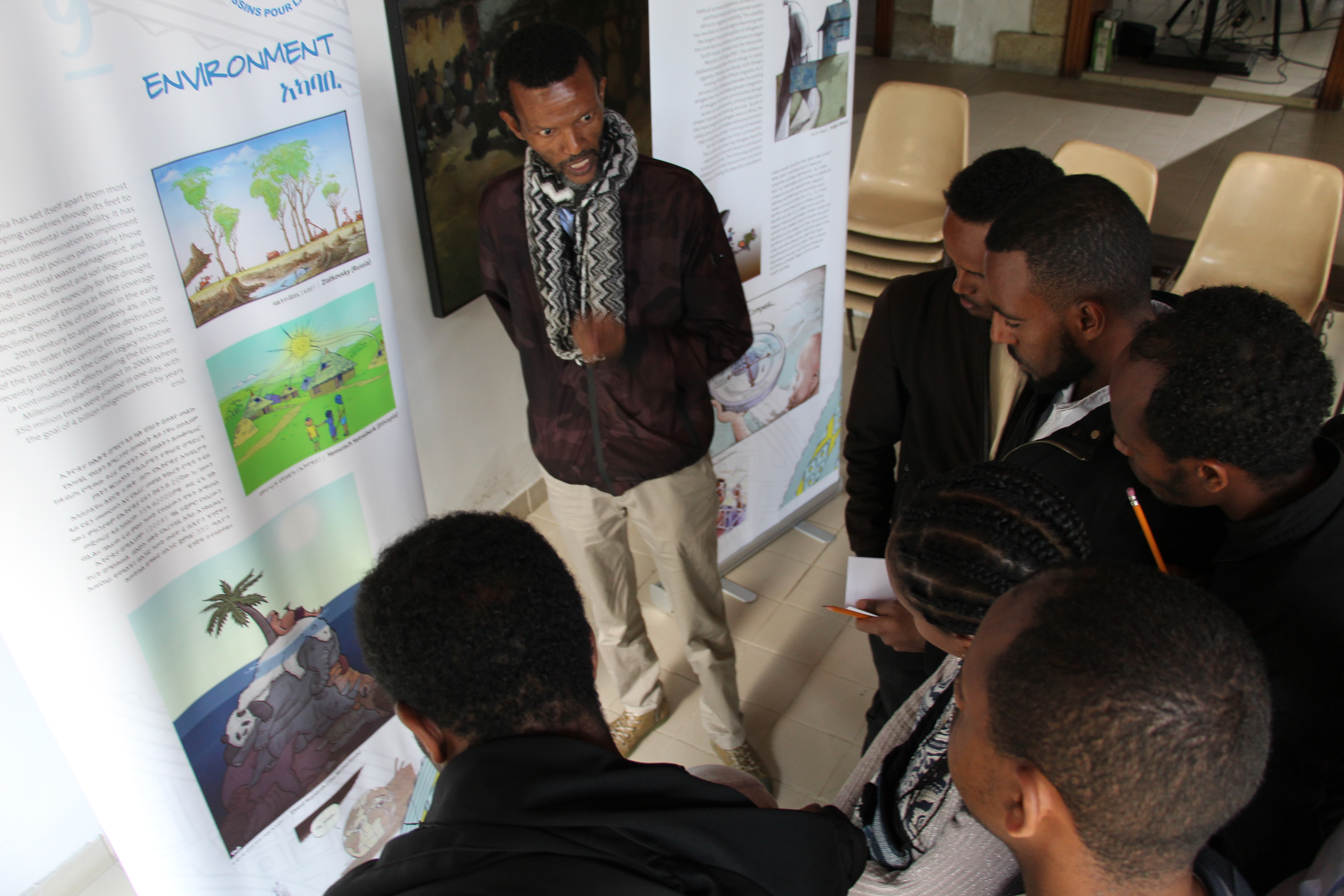 the Ethiopian exhibition “Cartooning for Peace and Democracy”