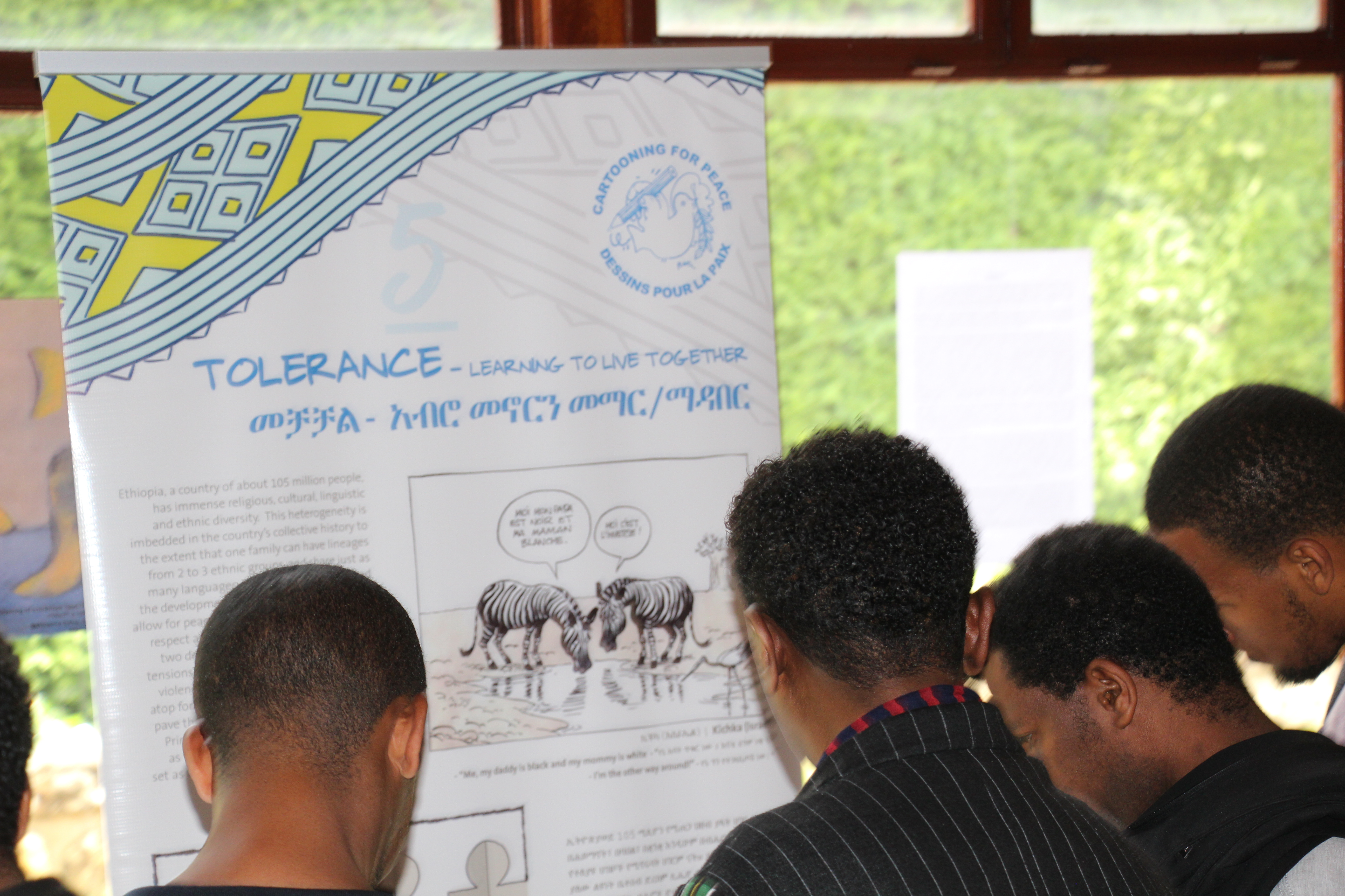 the Ethiopian exhibition “Cartooning for Peace and Democracy”