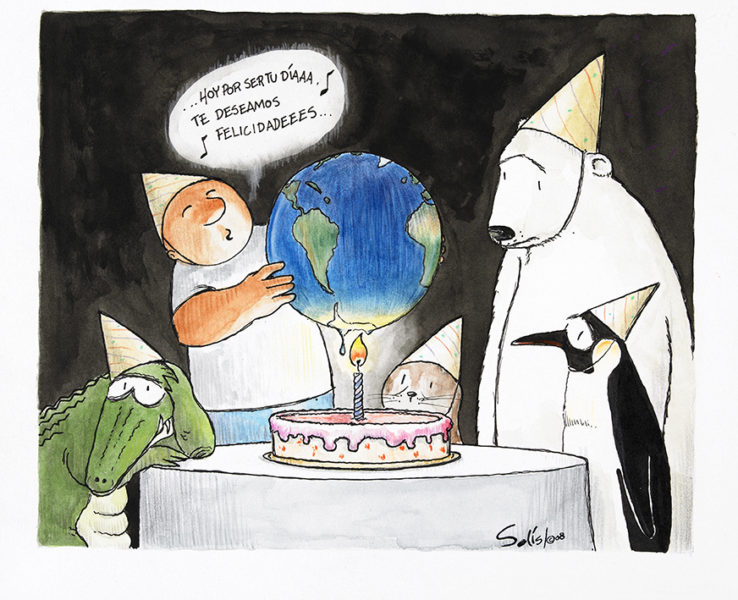 Bon Anniversaire La Terre Cartooning For Peace