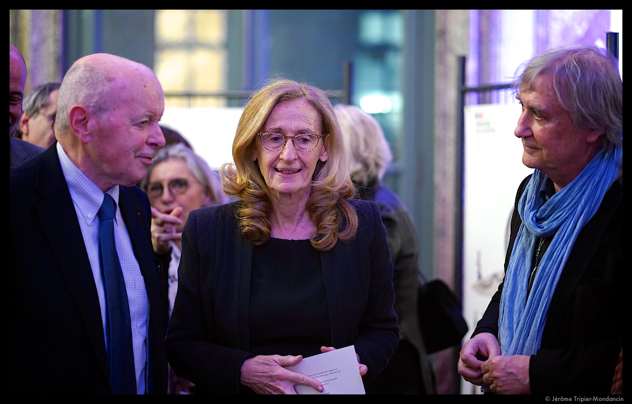 Jacques Toubon, Défenseur des droits, Nicole Belloubet, garde des Sceaux et Plantu, président d’honneur de Cartooning for Peace © Jérôme Tripier-Mondancin