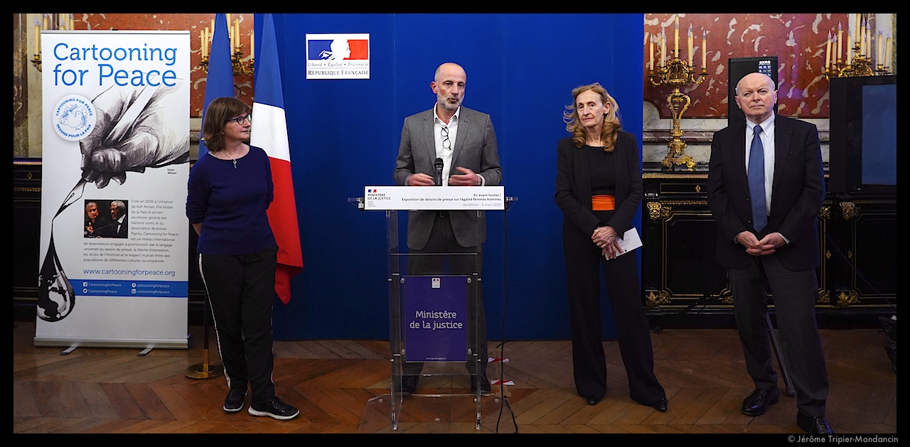 Cécile Coudriou, Kak, Nicole Belloubet et Jacques Toubon © Jérôme Tripier-Mondancin
