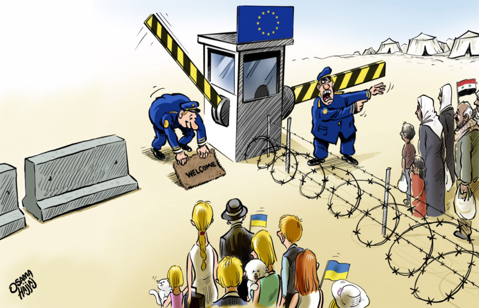 Refugees from the Ukraine war - Cartooning for Peace