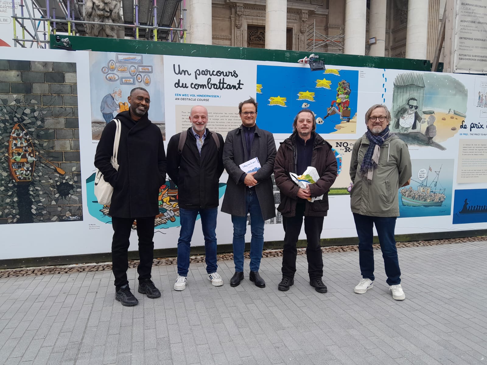 Khalid Albaih (Sudan), Kak (France), Vadot (Belgium), Cost (Belgium) and O-Sekoer (Belgium)