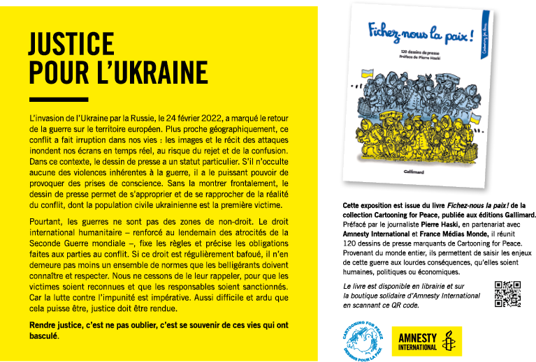 The exhibition “Justice for Ukraine” presented for Europe Day on 9 May ...