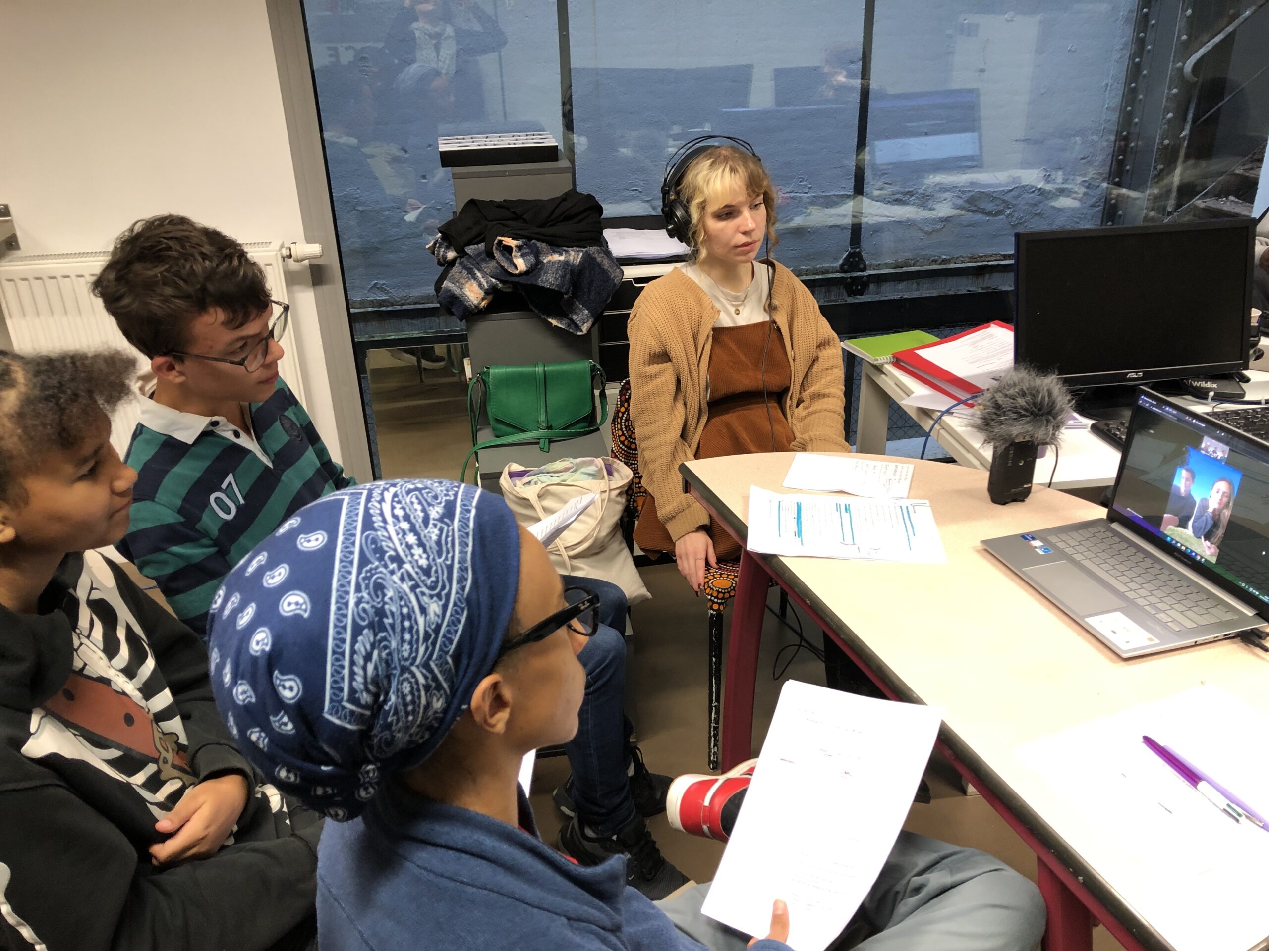 The young people interviewing Eden Boxing