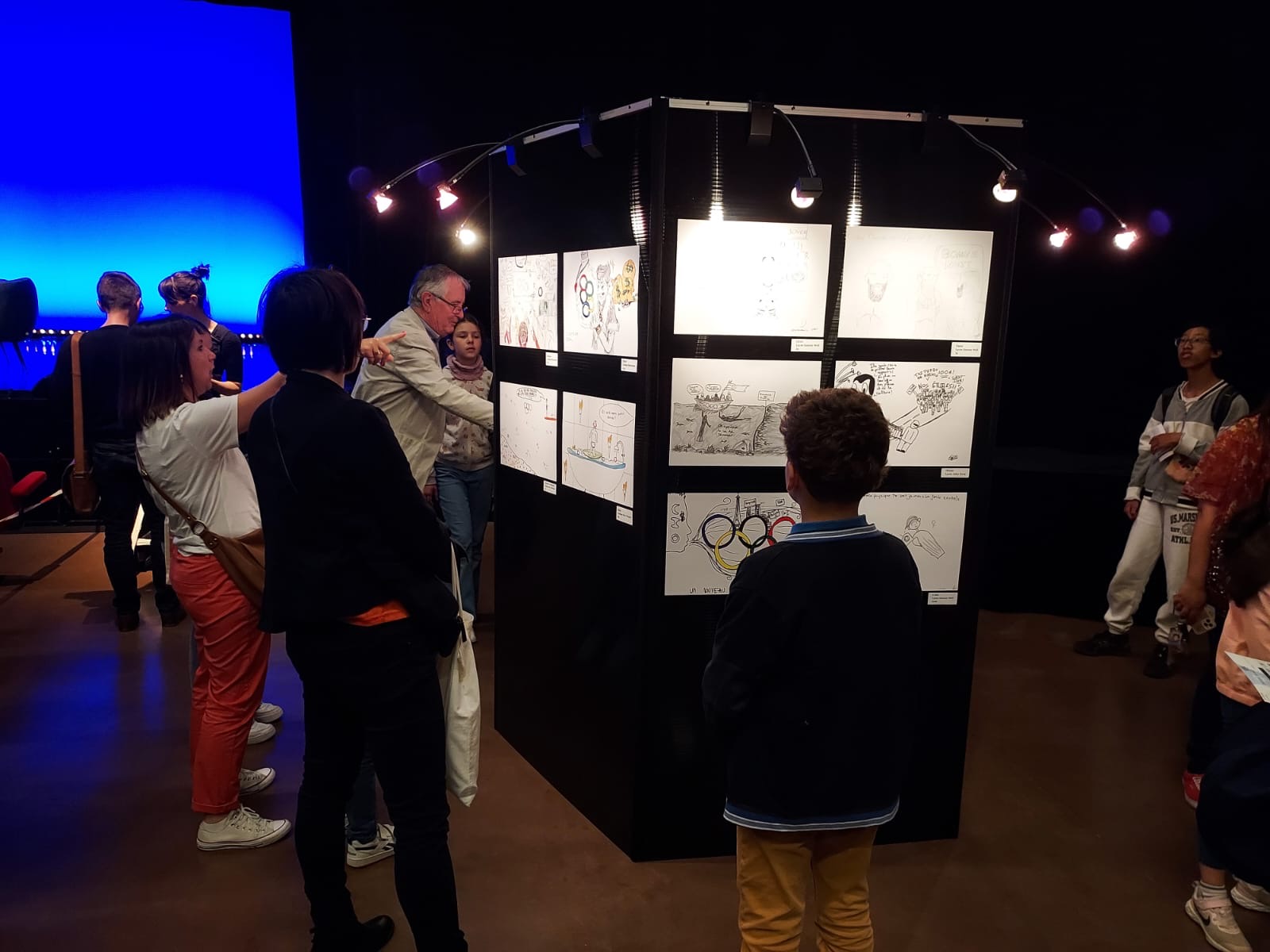 Young participants discovering their cartoons