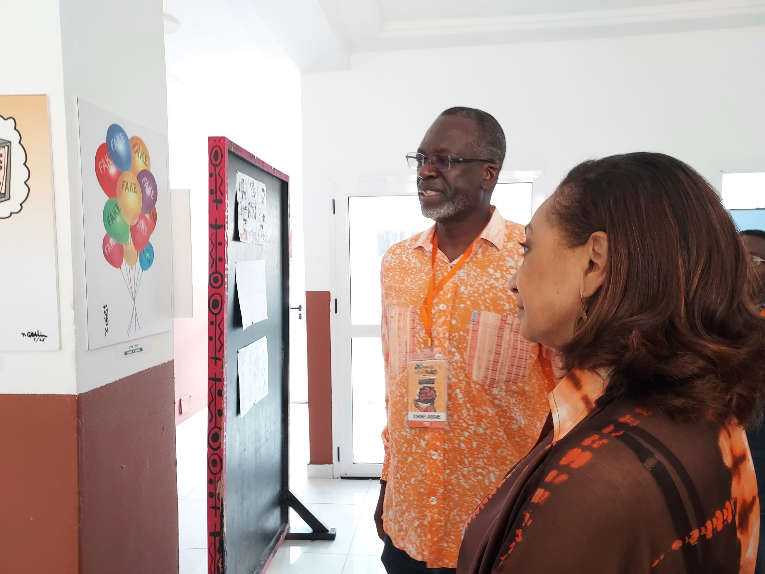 Madame la Ministre de la Culture et de la Francophonie et Lassane Zohoré