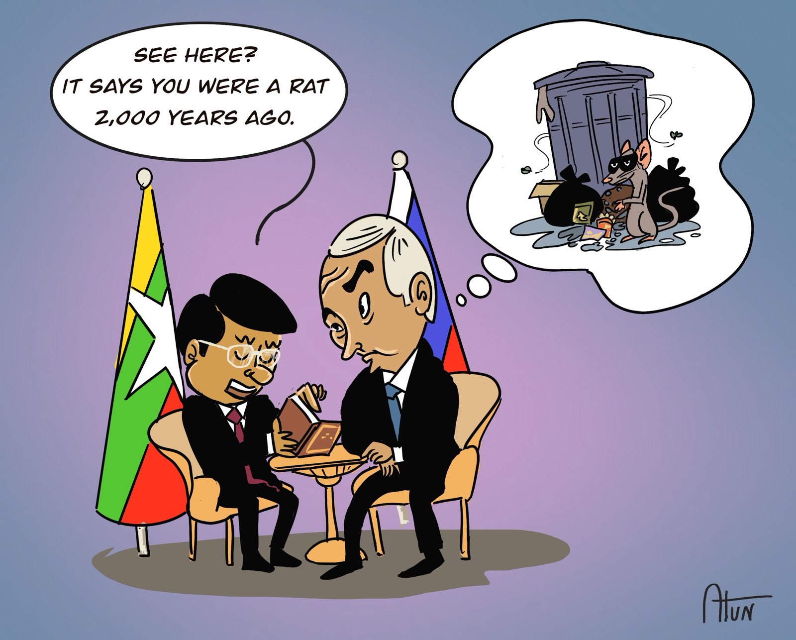 Cartoon by Atun (Myanmar)