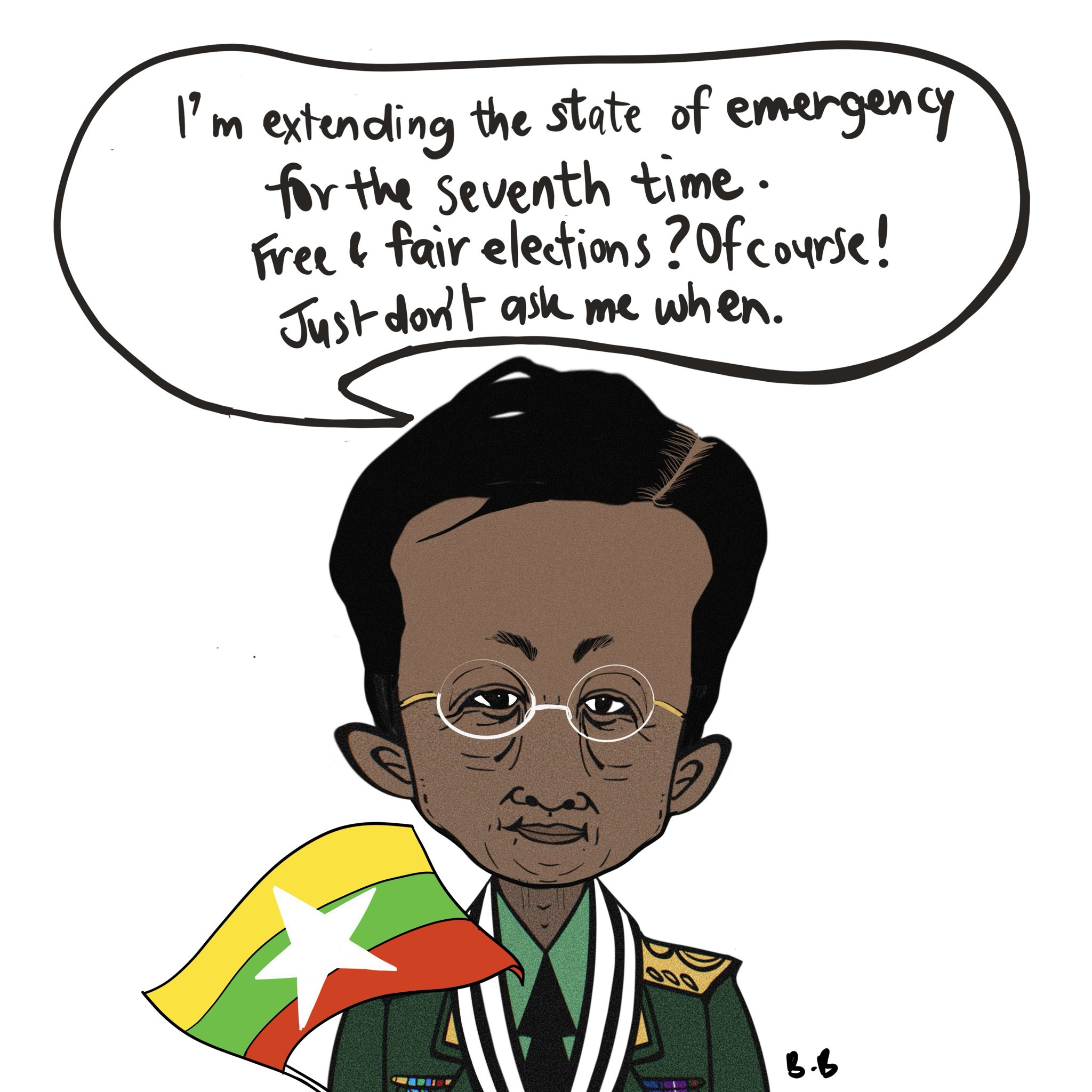 Cartoon by Burmese Beast (Myanmar)